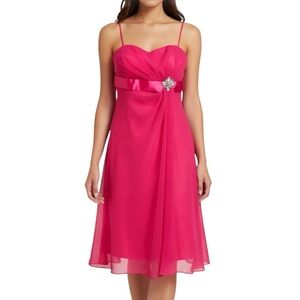 IMPRESSION Bridal Pink Chiffon Jewelled Strapless Dress